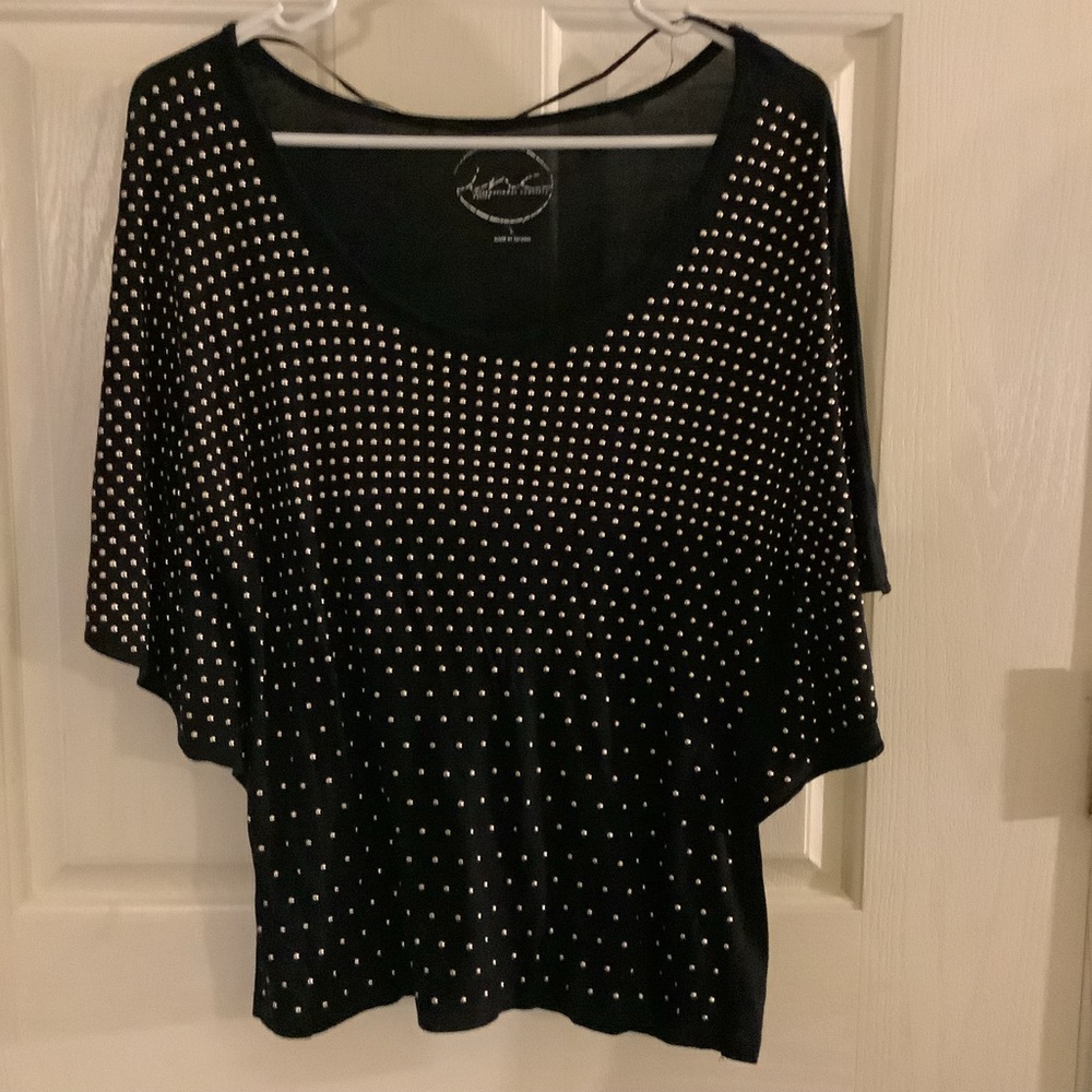 INC Black top with Gold hardware, Petite Large